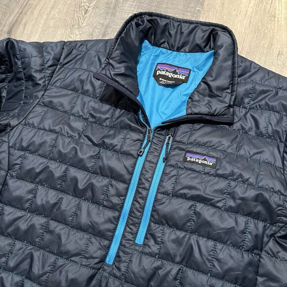 Patagonia Nano Puff Pullover Navy Blue Puffer Jacket Outdoor Hike Men's Medium - Picture 3 of 6